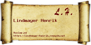 Lindmayer Henrik névjegykártya